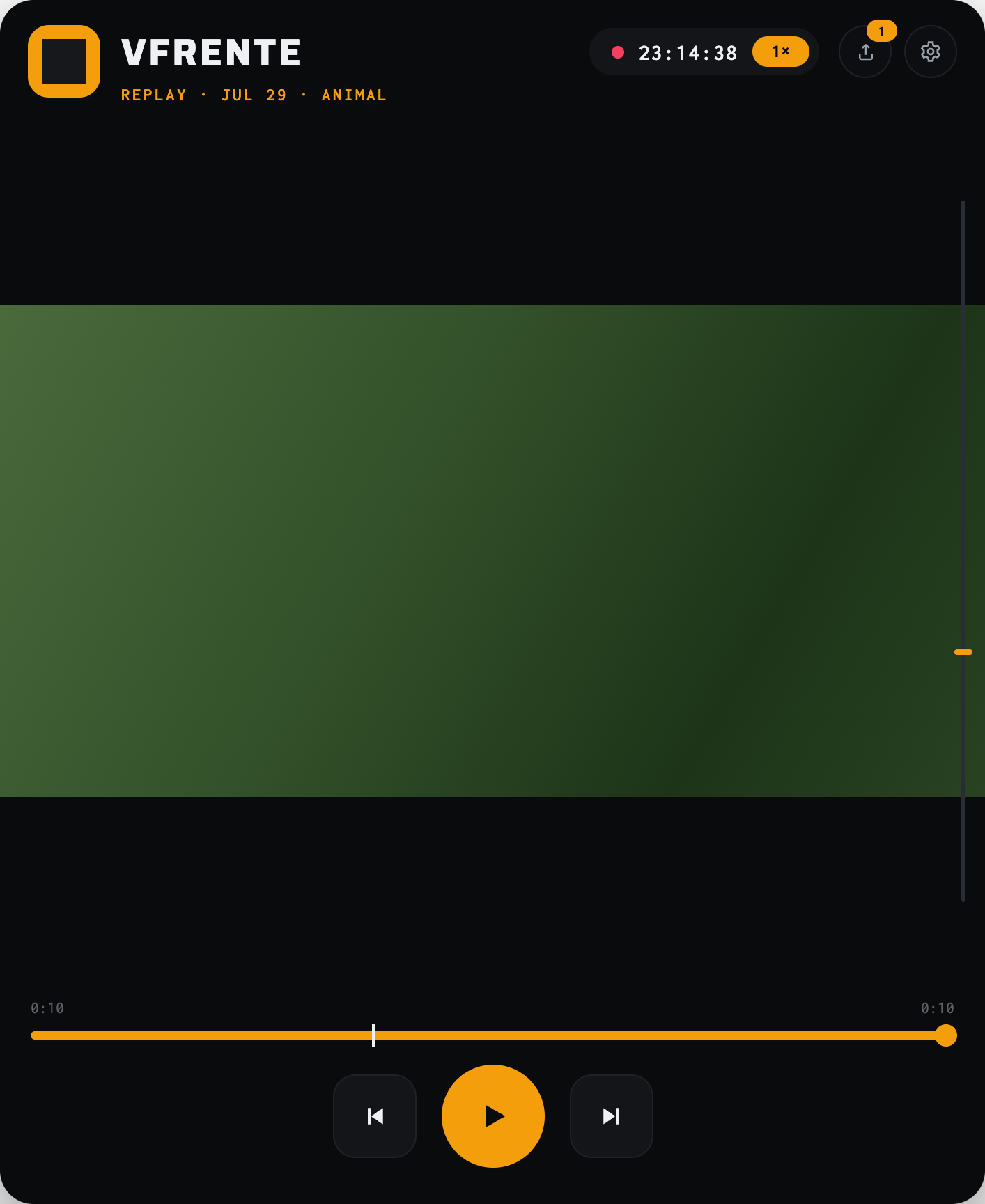 The Player screen in dark theme. A design render.